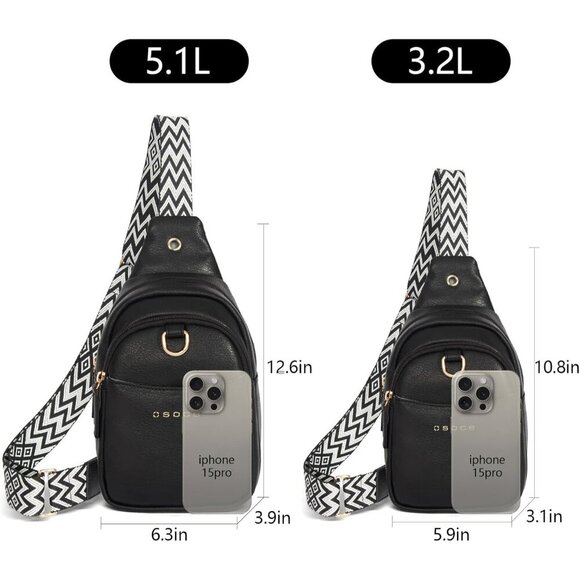 OSOCE Small Sling Bag Lightweight Crossbody Fanny Pack for Women Travel & Hiking - Picture 7 of 7